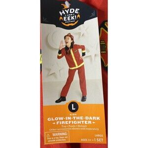 Hyde and Eek Children Firefighter Glow In The Dark Costume: Size Large - NWT